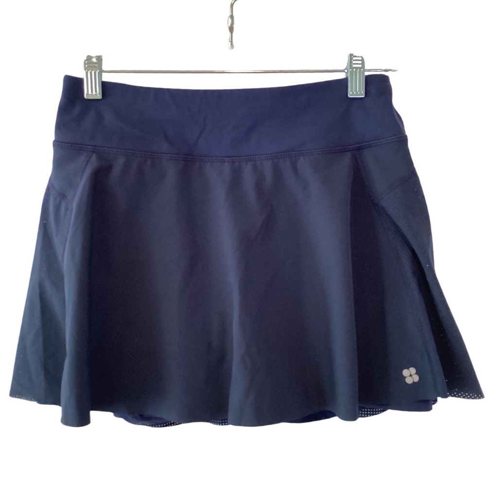 Sweaty Betty Navy Blue Athletic Skort Built-in Shorts Zip Pocket - Small